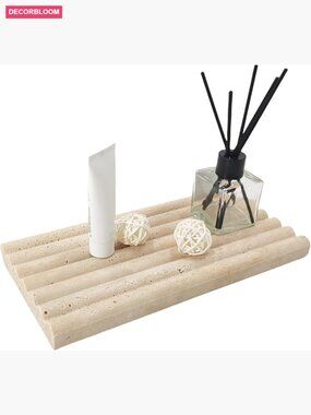 Beige Travertine Marble Vanity Tray - Jewelry Organizer 9.5x4.7